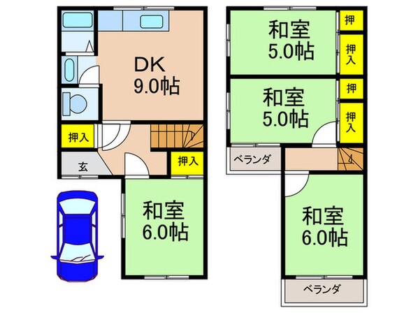 池之宮貸家の物件間取画像